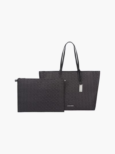 Calvin Klein Táskák & Kiegészítők HU397228 | Calvin Klein Logo Jacquard Laptop Női Tote Táska Fekete